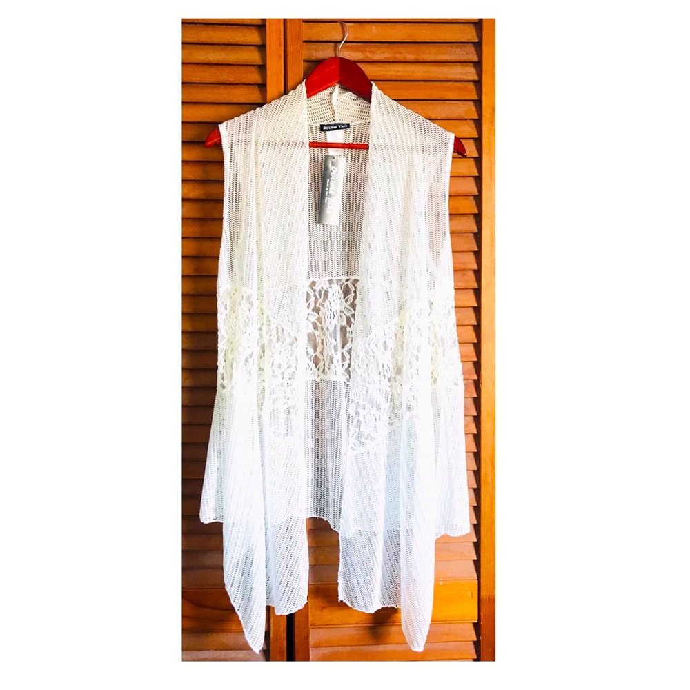 Double Take White Short-sleeved Cover Up
